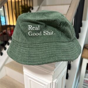 Real Good Shit Green Corduroy Bucket Hat – 100% Cotton